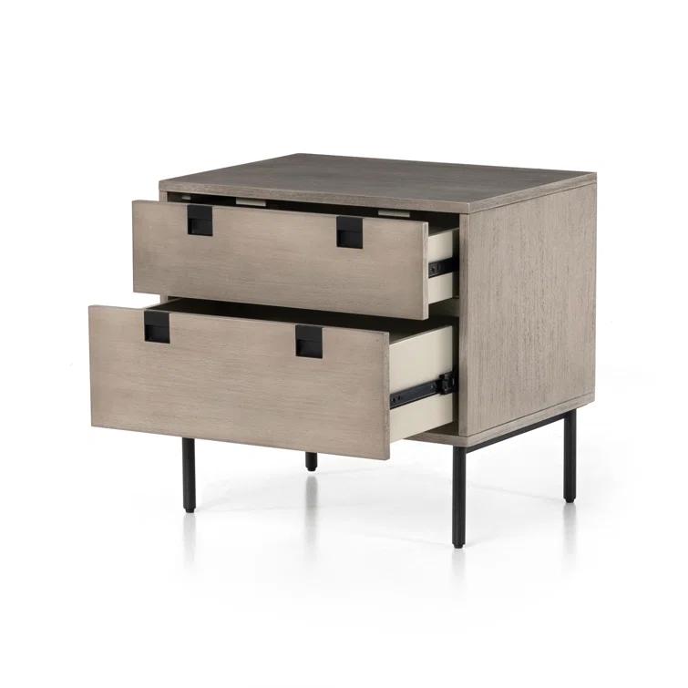 Iron & Acacia 2-Drawer Nightstand (24")