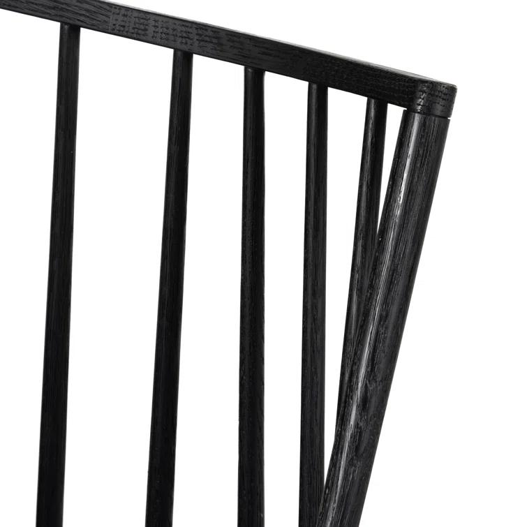 Lewis Noir Oak Curved Dining Bench with Cone Legs