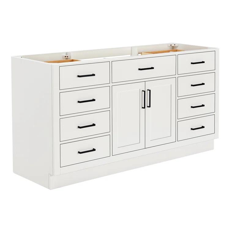 Ariel T066s-Bc Hepburn 66" Single Free Standing Vanity Cabinet Only - White