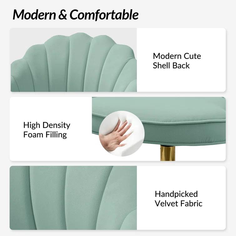 Belanda 23'' W Modern VelvetTask Chair with Tufted Back