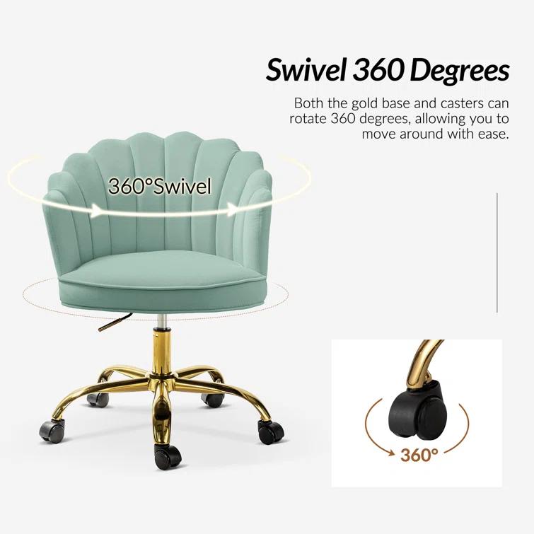 Belanda 23'' W Modern VelvetTask Chair with Tufted Back