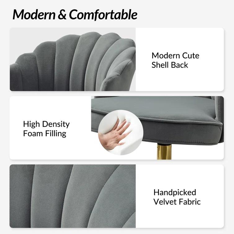 Belanda 23'' W Modern VelvetTask Chair with Tufted Back