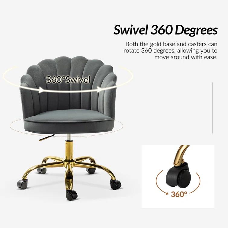 Belanda 23'' W Modern VelvetTask Chair with Tufted Back