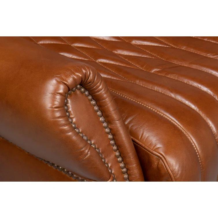 Sarreid Ltd Bugatti Leather Swivel Club Chair