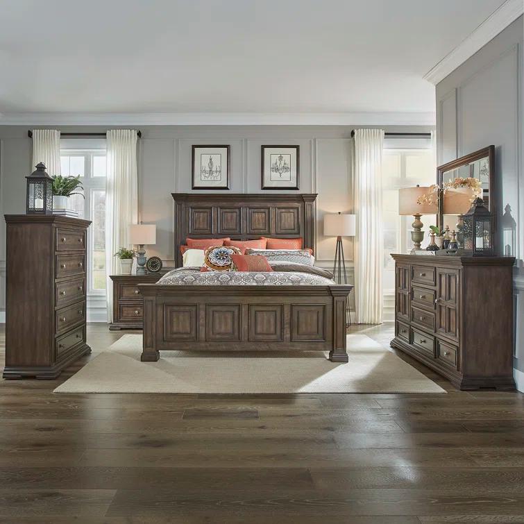 Temple Cloud Panel Bed, Dresser & Mirror, Chest, Night Stand
