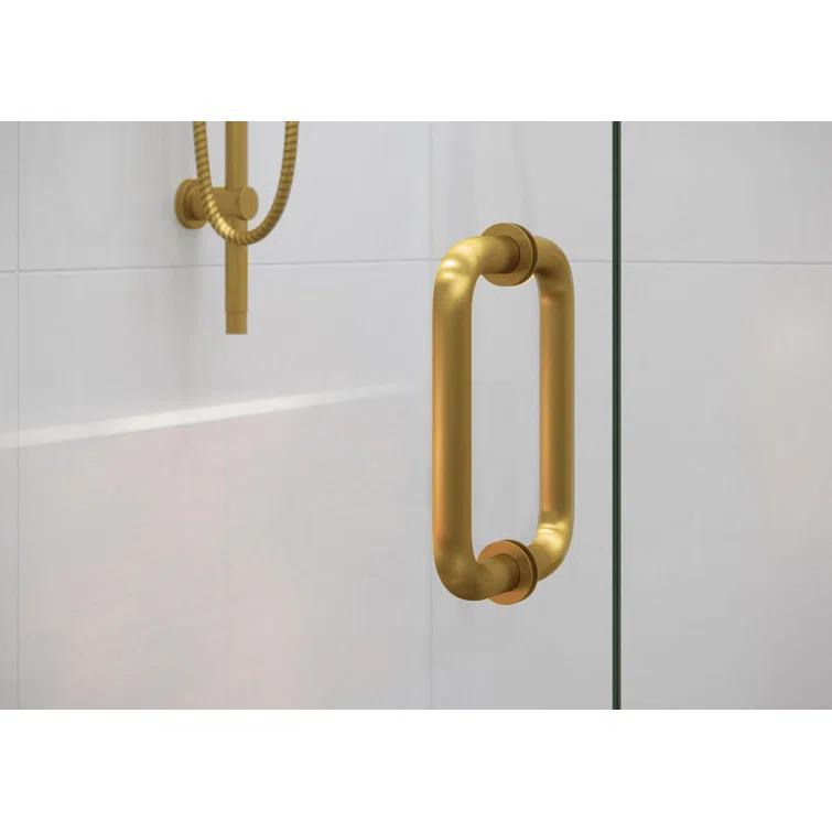Illume 75.5 in. x 78 in. Fully Frameless Wall Hinge Shower Door