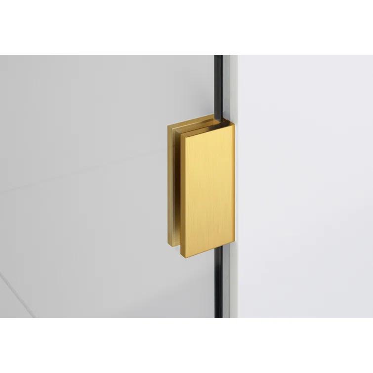 Illume 75.5 in. x 78 in. Fully Frameless Wall Hinge Shower Door