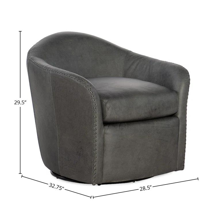 Sinbad Genuine Leather Swivel Club Chair