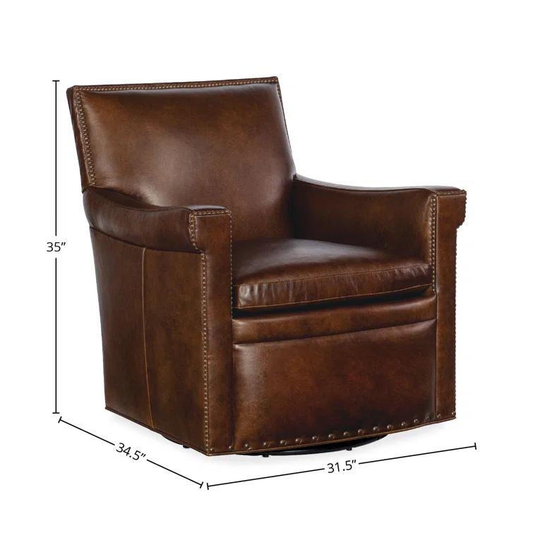 Hooker Furniture Leather Swivel Club Chair