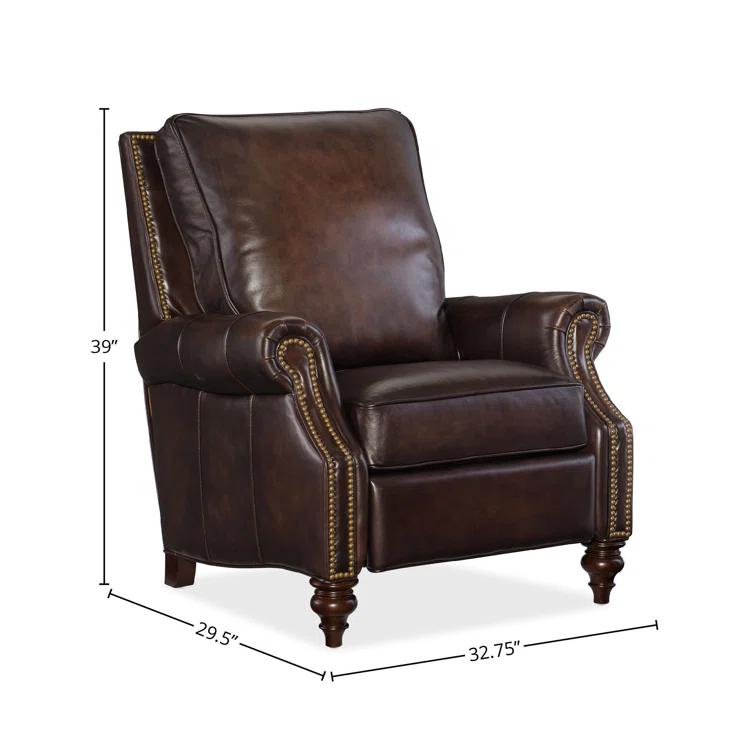 Old Saddle Cocoa Genuine Leather Traditional Recliner