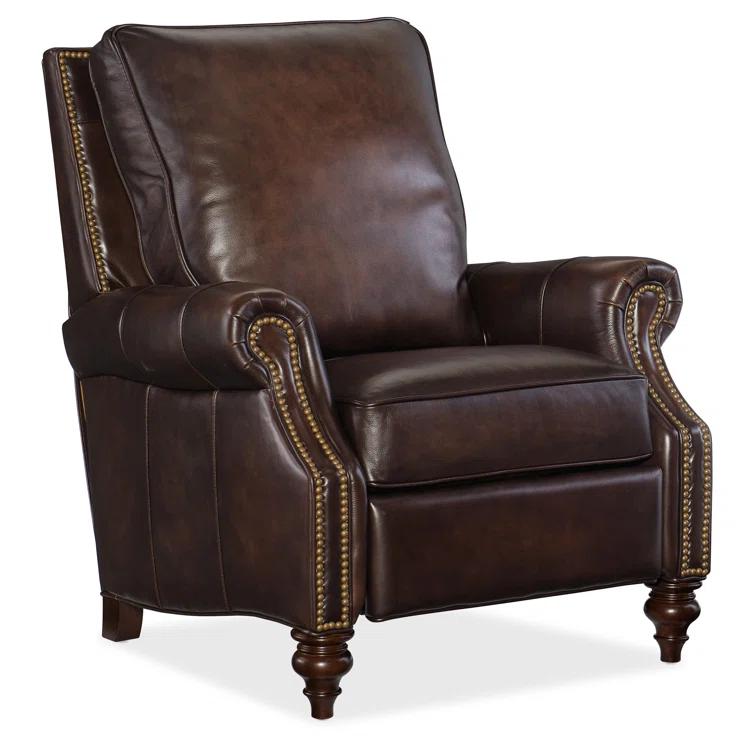 Old Saddle Cocoa Genuine Leather Traditional Recliner