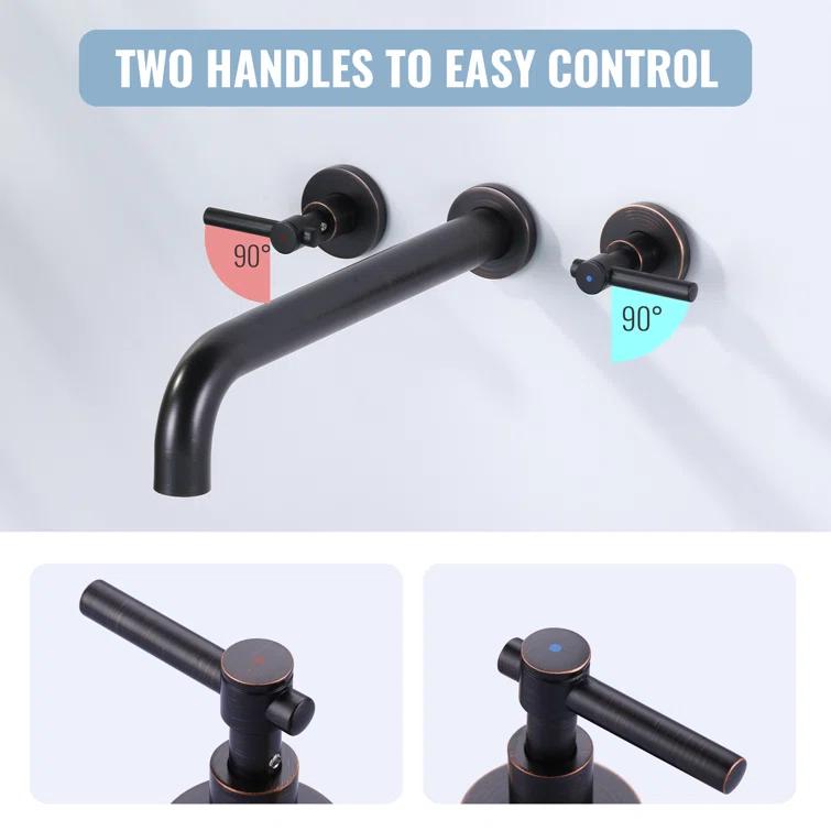 Aleasha AL-4E26RB Wall Mounted Optional Bathroom Faucet