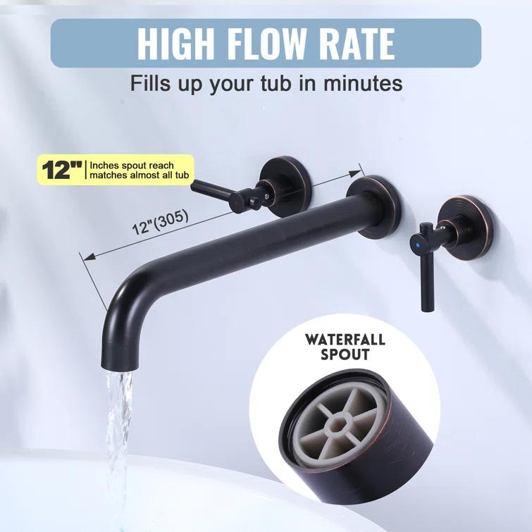 Aleasha AL-4E26RB Wall Mounted Optional Bathroom Faucet