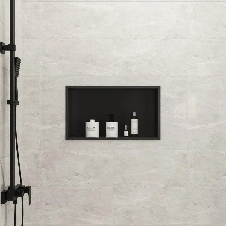 25" W × 14" H Stainless Steel Wall Niche Rectangular Recessed Shower Niche