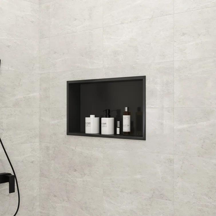 25" W × 14" H Stainless Steel Wall Niche Rectangular Recessed Shower Niche