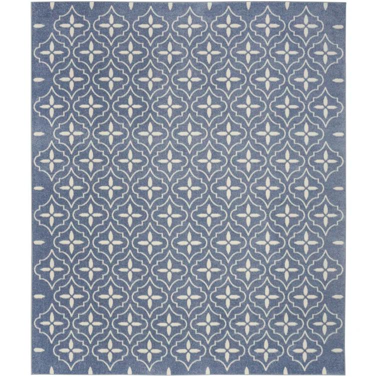 Nourison Essentials Blue/Ivory Indoor/Outdoor Area Rug