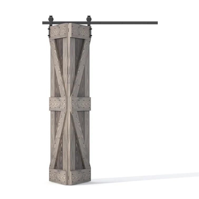 Coast Sequoia 84"H Embossing Bi-Fold Barn Door With Sliding Hardware Kit