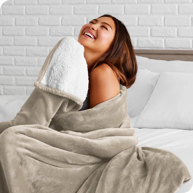 Bare Home Sherpa Fleece Blanket