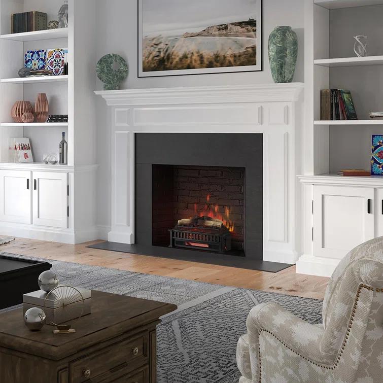 Country Living Infrared Electric Log Set Heater - Faux Logs Insert with Flickering Flames