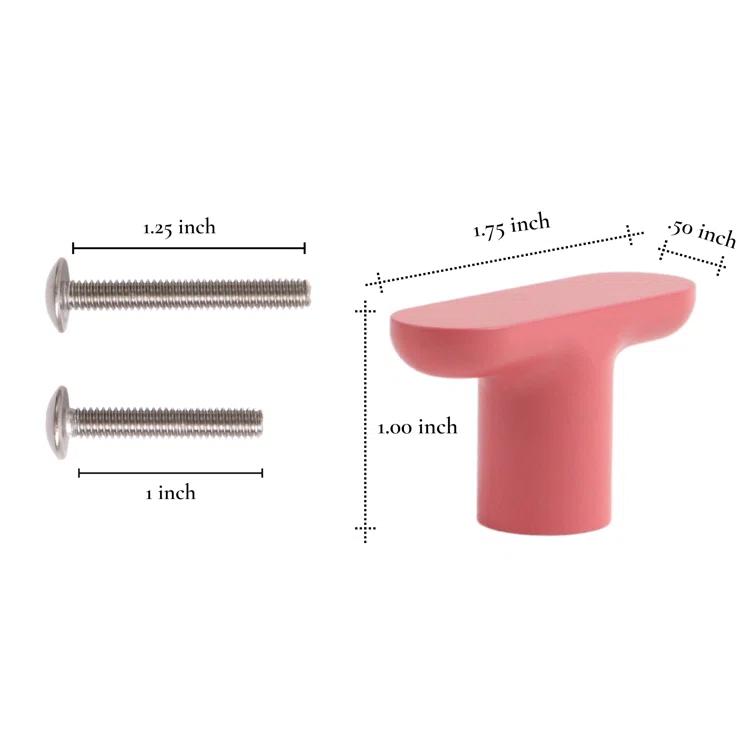ROUS Aluminum Cabinet T Bar Drawer Knobs, Matte Finish Drawer Pulls, 1-Count