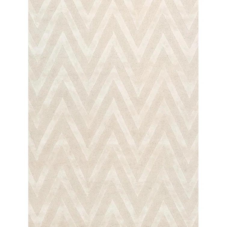 Pasargad Hand-Tufted Bamboo Silk & Wool Ivory Area Rug