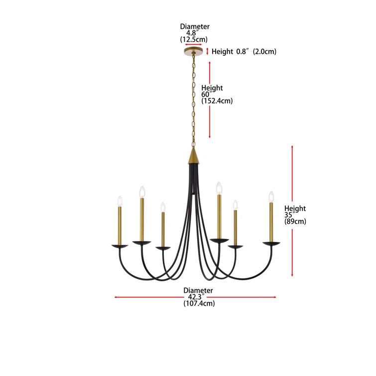 Castlehill 6 Light Metal Dimmable Chandelier