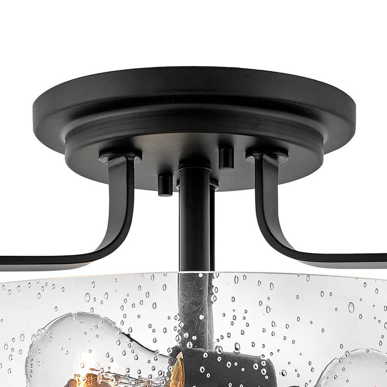Harper 18-in 3-Light Semi-Flush Mount Retro Ceiling Light