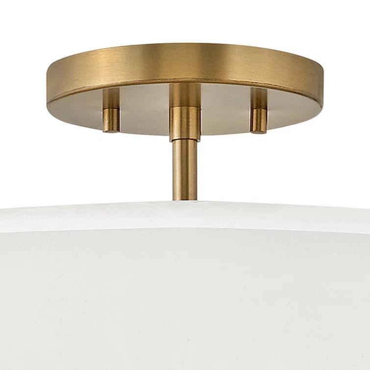 Graham Three-Light Semi-Flush Mount Ceiling Light w/ Faux Parchment Shades