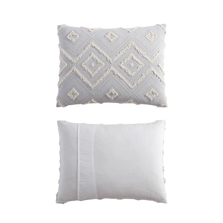 Rukai 100% Cotton Diamond Clip Jacquard 3D Fringe Texture 5-Piece Comforter Set