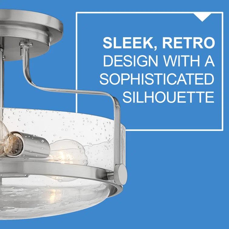 Harper 3-Light Semi-Flush Mount Retro Ceiling Light