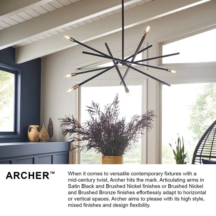 Archer 6 - Light Sputnik Modern Linear Chandelier