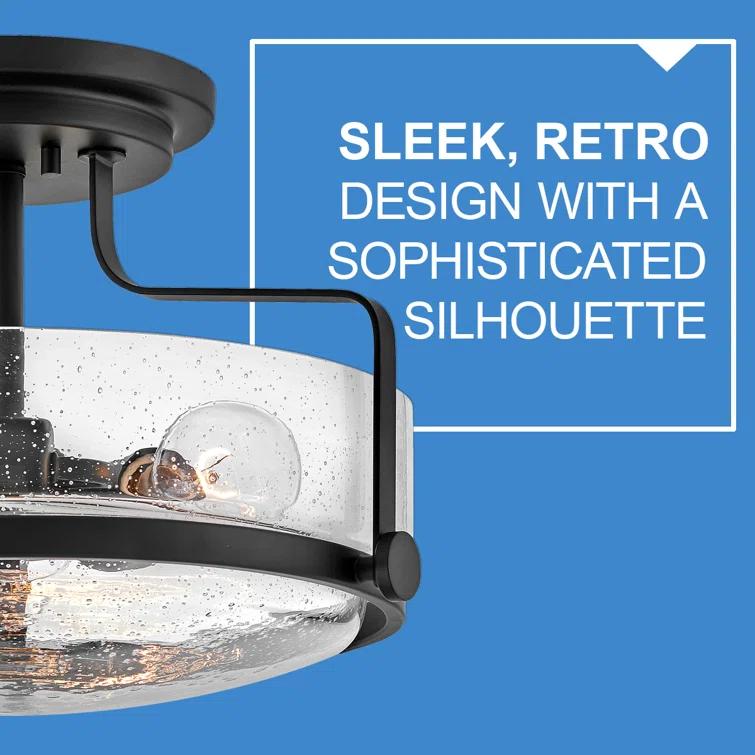 Harper 14.5-in 3-Light Semi-Flush Mount Retro Ceiling Light
