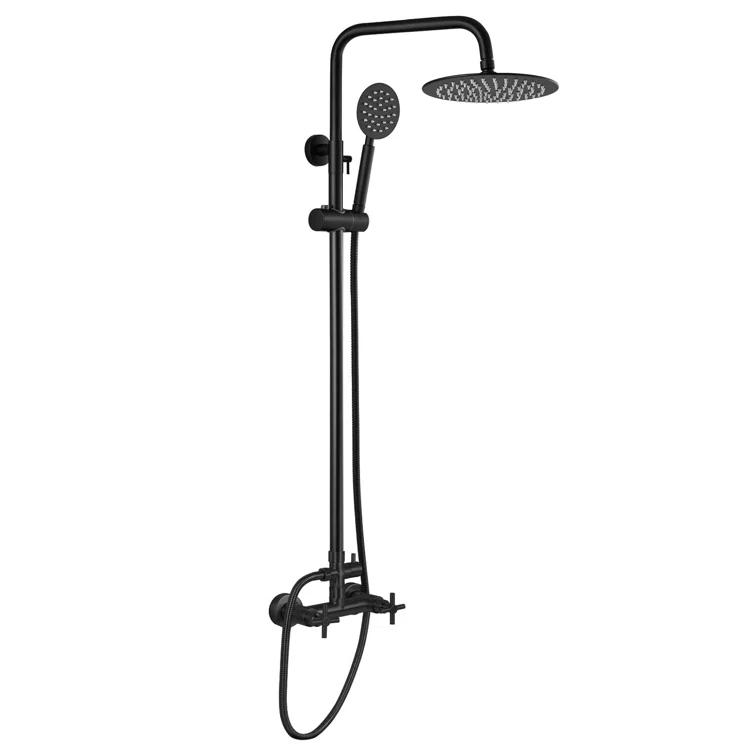 Mariano Dual Function Outdoor Shower with Two Cross Handles, Stainless Steel