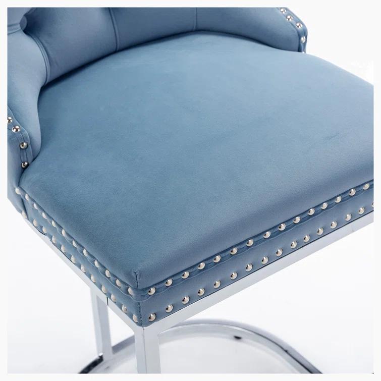 Jermon Upholstered Counter Stool with Metal Frame
