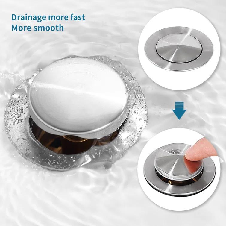 Pop-Up Bathroom Sink Drain with Overflow