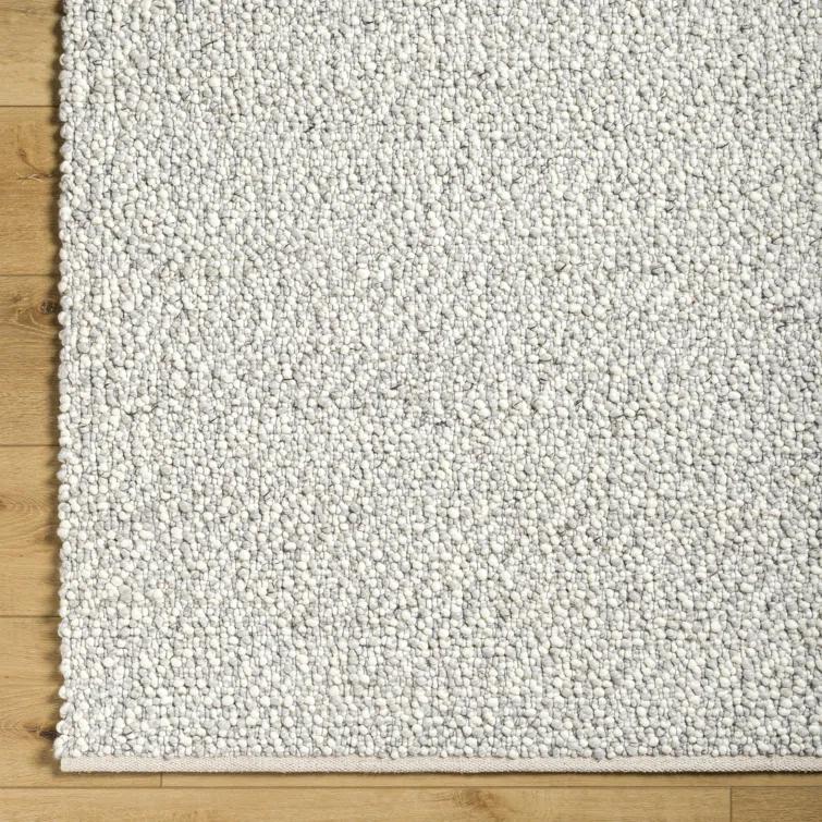 Handmade Ivory Wool and Synthetic 5' x 7' Rectangular Rug