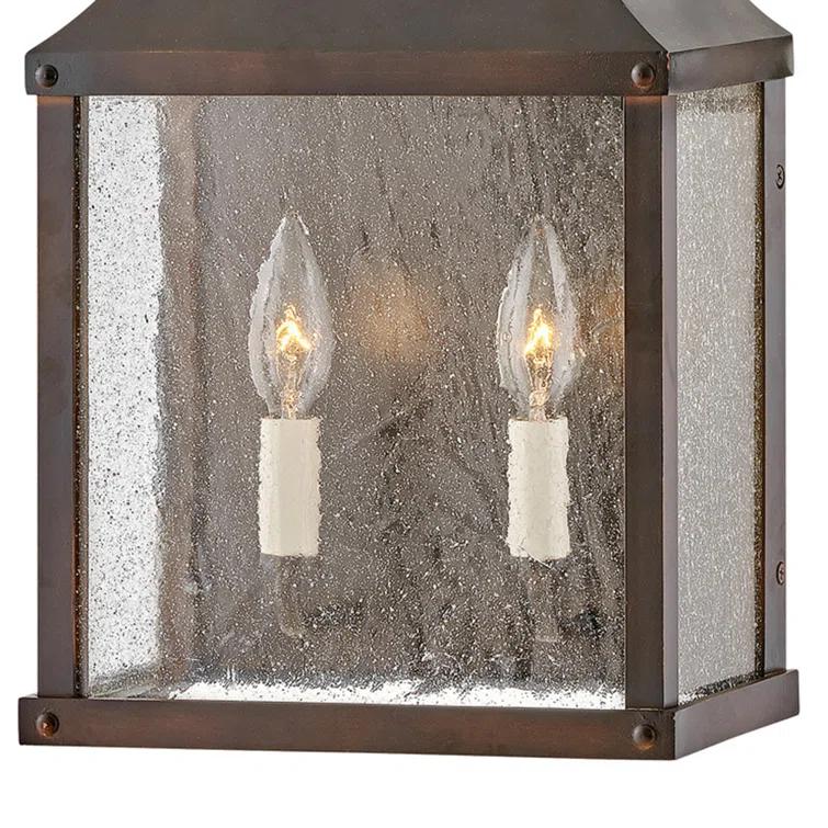 Beacon Hill 2 - Bulb 17.25" H Seeded Glass Outdoor Wall Lantern