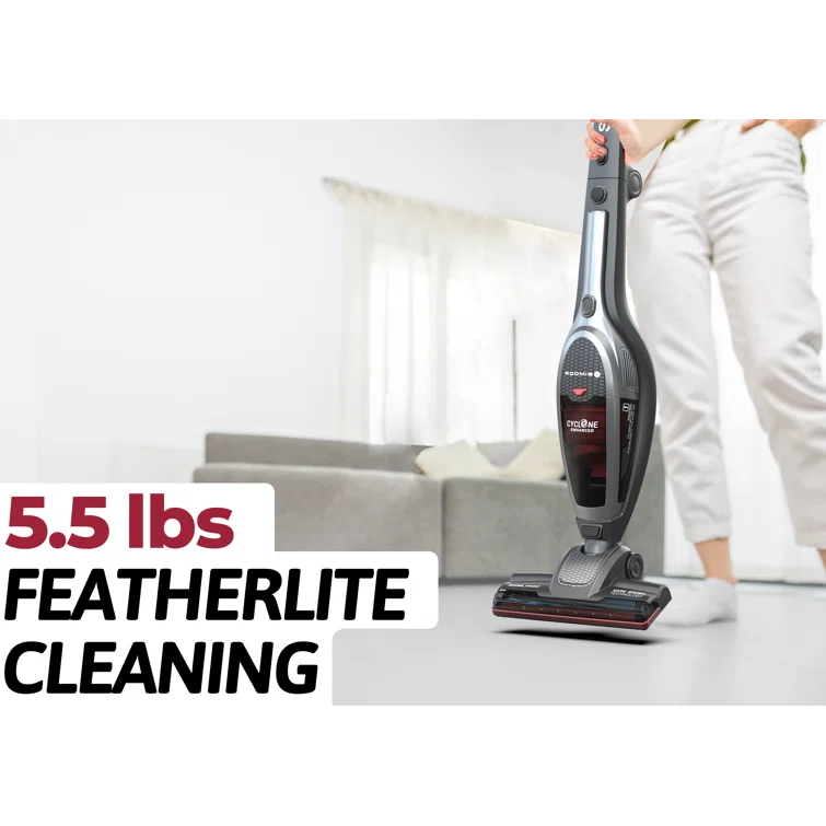 ROOMIE TEC Vincent Cordless Upright Vacuum Cleaner, High-Power 2200mAh Li-ion Rechargeable Battery