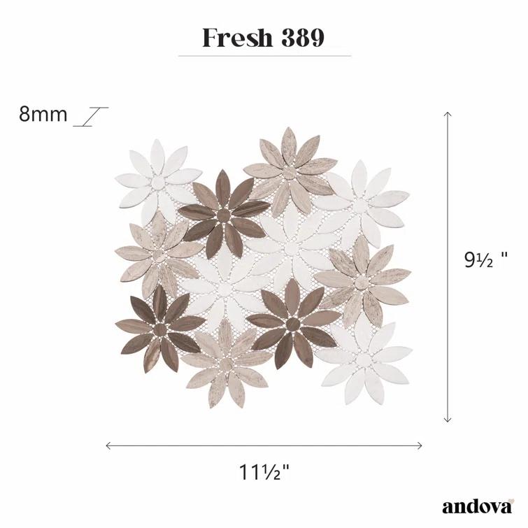 Fresh Novelty Flower Polished Natural Stones Wall & Floor Mosaic Tile