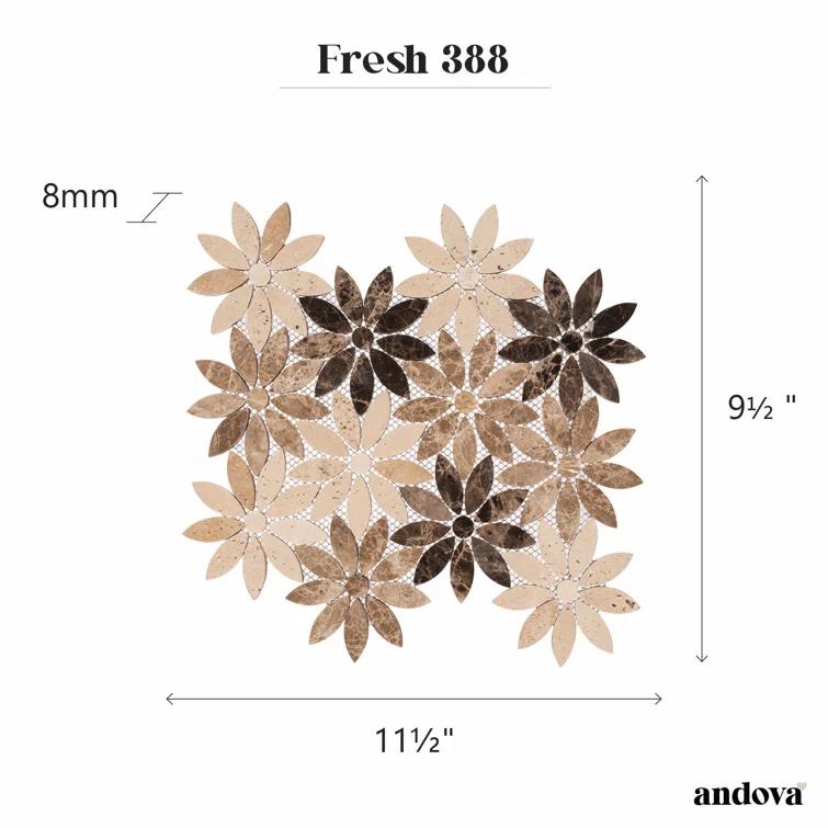 Fresh Novelty Flower Polished Natural Stones Wall & Floor Mosaic Tile