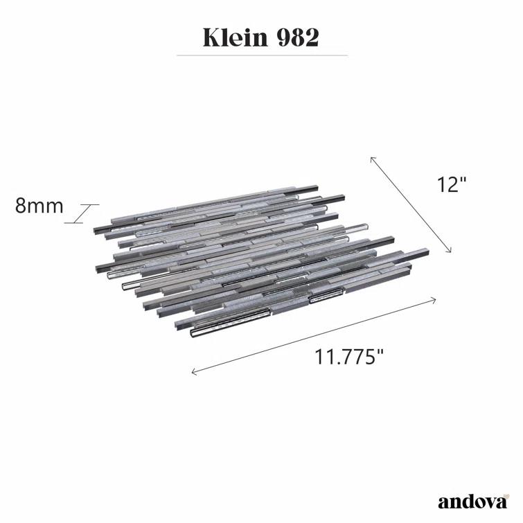Klein- Bache Aluminum & Glass Random Brick Mosaic Kitchen Backsplash, Bathroom, Shower, Wall and Floor Tile