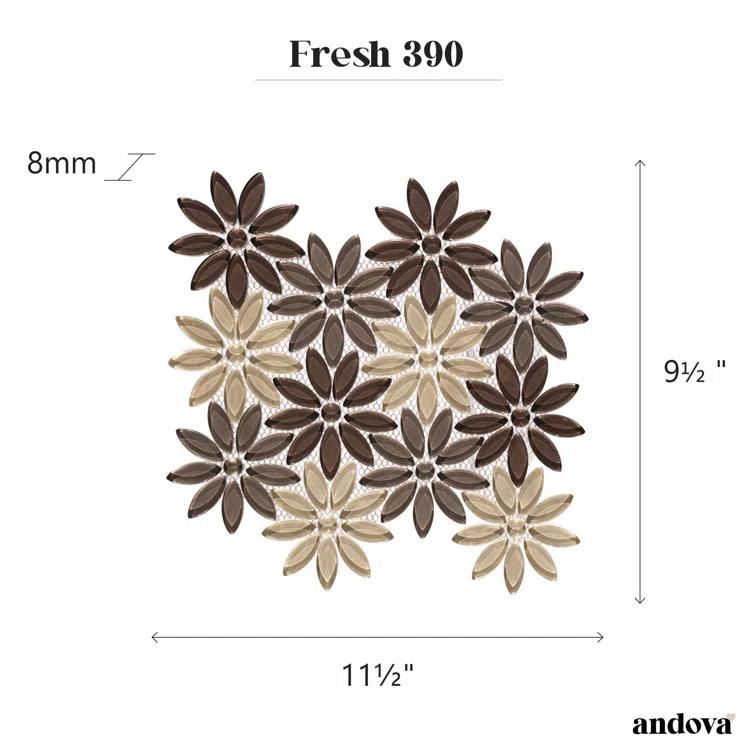 Fresh Novelty Flower Polished Natural Stones Wall & Floor Mosaic Tile