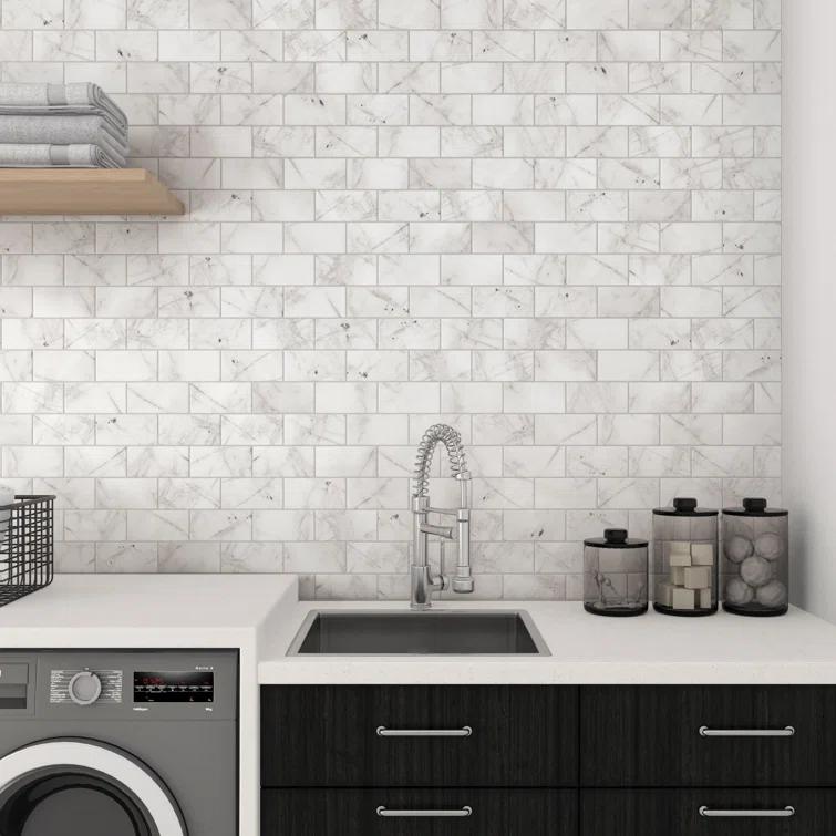 3" x 6" Natural Stone Grid Mosaic Wall & Floor Tile