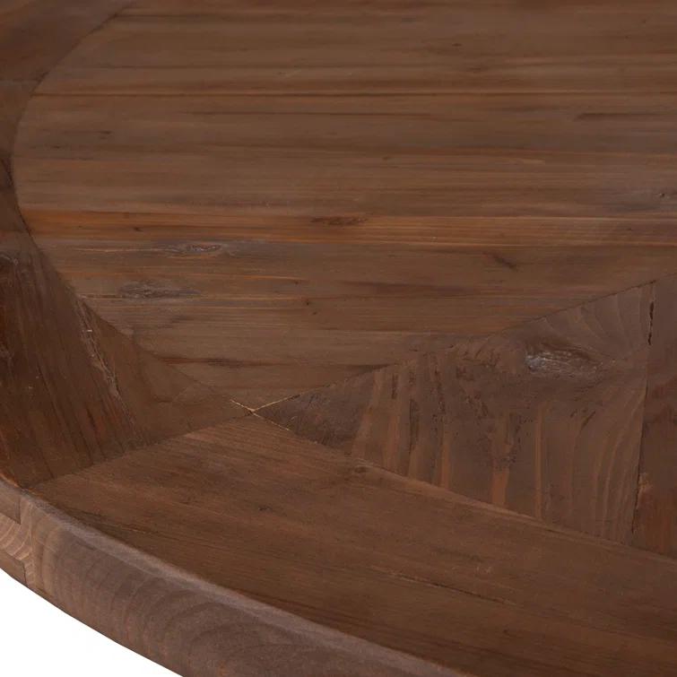 54'' Round Reclaimed Wood Dining Table in Brown and Gray