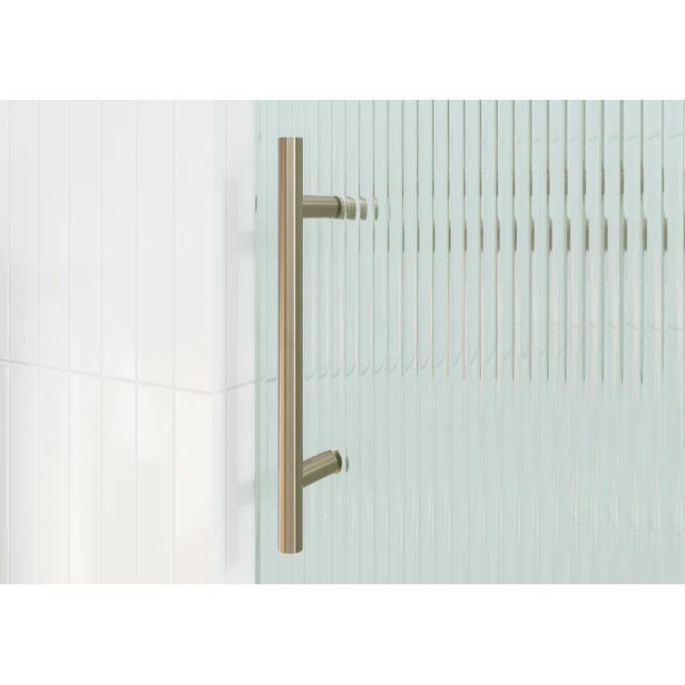 Galaxy 56 - 60 in. x 60 in. Fully Frameless Fluted Sliding Bathtub Door