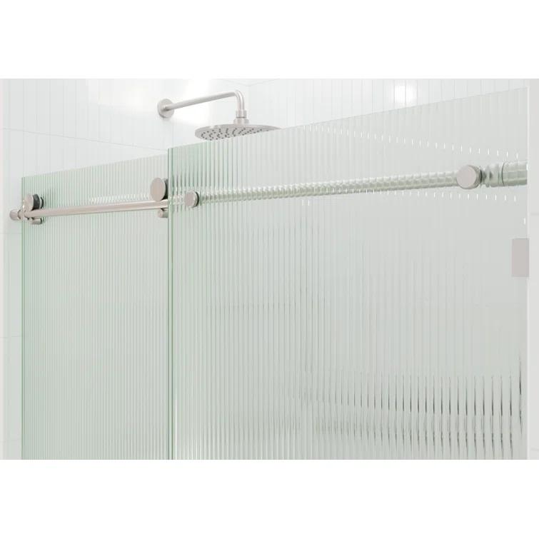 Galaxy 56 - 60 in. x 60 in. Fully Frameless Fluted Sliding Bathtub Door