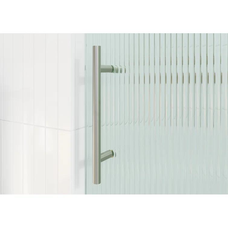 Galaxy 56 - 60 in. x 60 in. Fully Frameless Fluted Sliding Bathtub Door