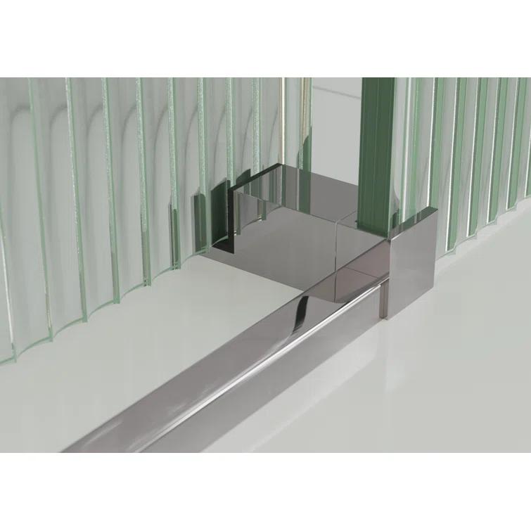 Galaxy 56 - 60 in. x 60 in. Fully Frameless Fluted Sliding Bathtub Door