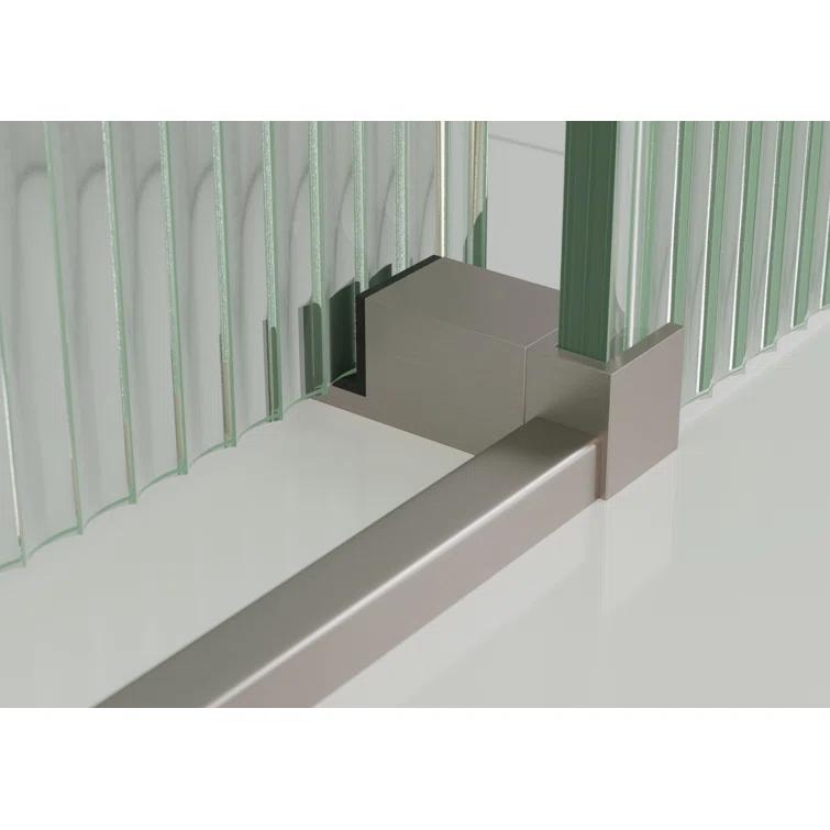 Galaxy 56 - 60 in. x 60 in. Fully Frameless Fluted Sliding Bathtub Door