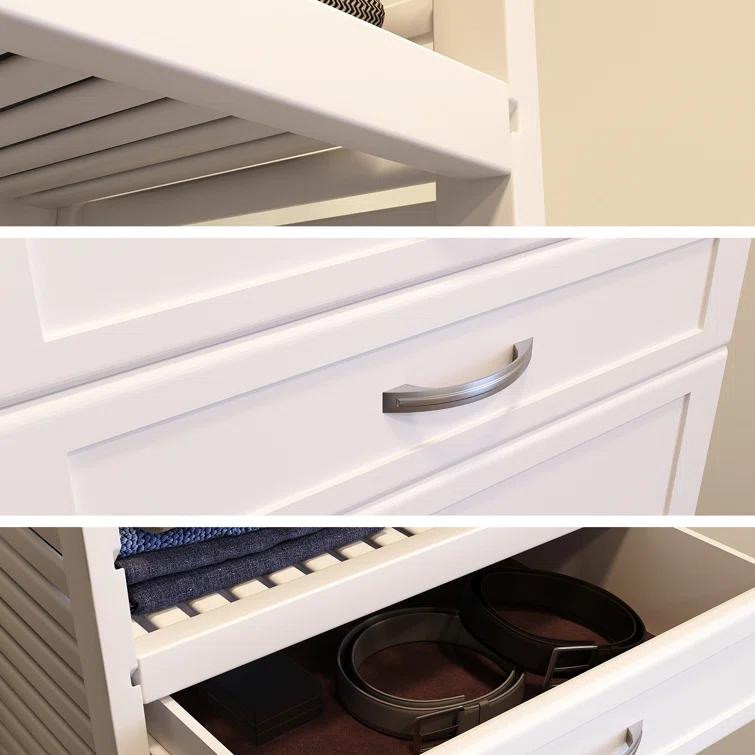 John Louis Home Solid Wood Reach-In Closet System with 3-Drawers White